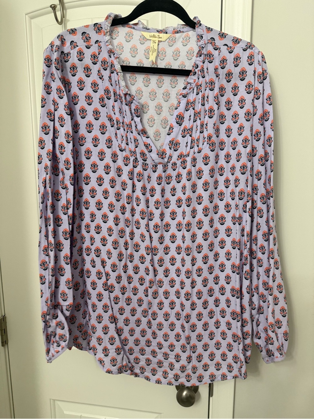 Matilda Jane Lavender Floral Print V-Neck Tie Blouse